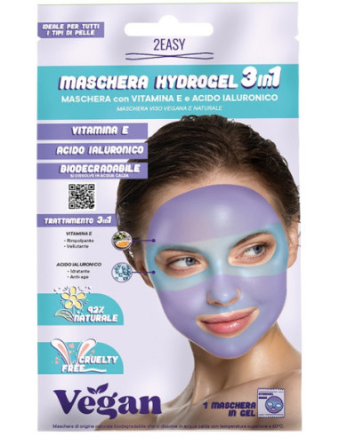 2EASY HYDROGEL MASK TONIFICANTE E IDRATANTE VIOLA - 1 MASCHERA