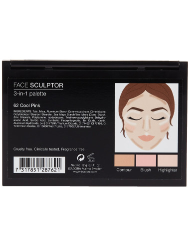 ISADORA FACE SCULPTOR 3IN1 PALETTE COOL PINK 62