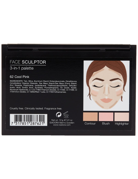 ISADORA FACE SCULPTOR 3IN1 PALETTE COOL PINK 62