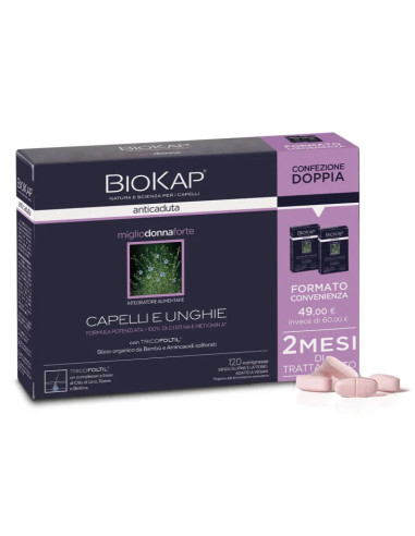 BIOKAP ANTICADUTA MIGLIO DONNA FORTE BIOS LINE 60+60 COMPRESSE