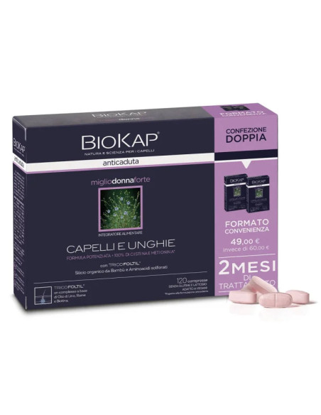 BIOKAP ANTICADUTA MIGLIO DONNA FORTE BIOS LINE 60+60 COMPRESSE