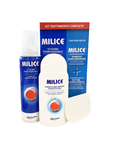 MILICE KIT COMPLETO TRATTAMENTO ANTI PIDOCCHI - SCHIUMA + SHAMPOO + PETTINE