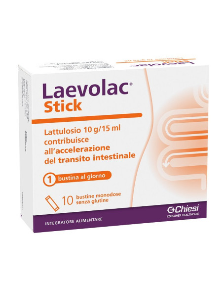 LAEVOLAC STICK - LASSATIVO DELICATO CON LATTULOSIO 10 BUSTINE