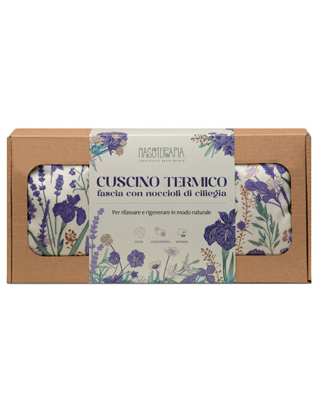 NASOTERAPIA CUSCINO TERMICO - FASCIA CON NOCCIOLI DI CILIEGIA FRAGRANZA LAVANDA