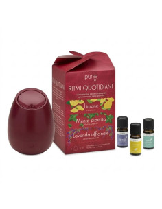 PURAE KIT RITMI QUOTIDIANI - DIFFUSORE BLOSSOM AMARENA + 3 OLI ESSENZIALI