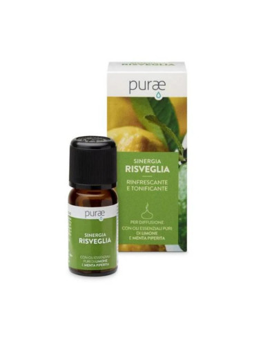 PURAE SINERGIA RISVEGLIA RINFRESCANTE E TONIFICANTE - LIMONE E MENTA PIPERITA 10 ML